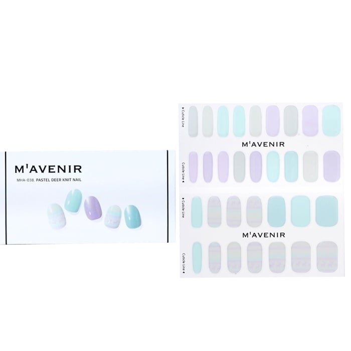 Mavenir Nail Sticker (Assorted Colour) - Pastel Deer Knit Nail 32pcs Image 1