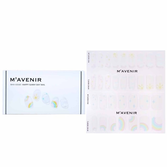 Mavenir Nail Sticker (White) - Happy Sunny Day Nail 32pcs Image 1