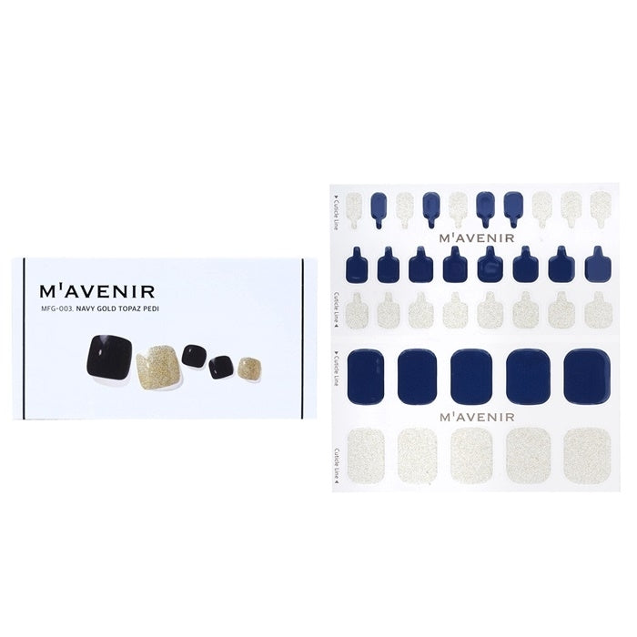 Mavenir Nail Sticker (Blue) - Navy Gold Topaz Pedi 36pcs Image 1