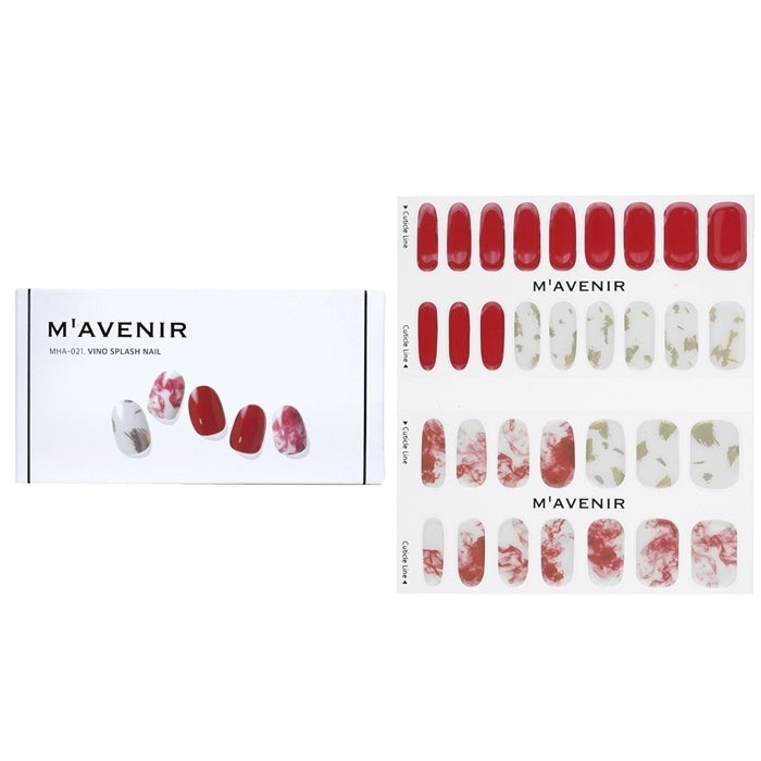 Mavenir Nail Sticker (Red) -  Vino Splash Nail 32pcs Image 1