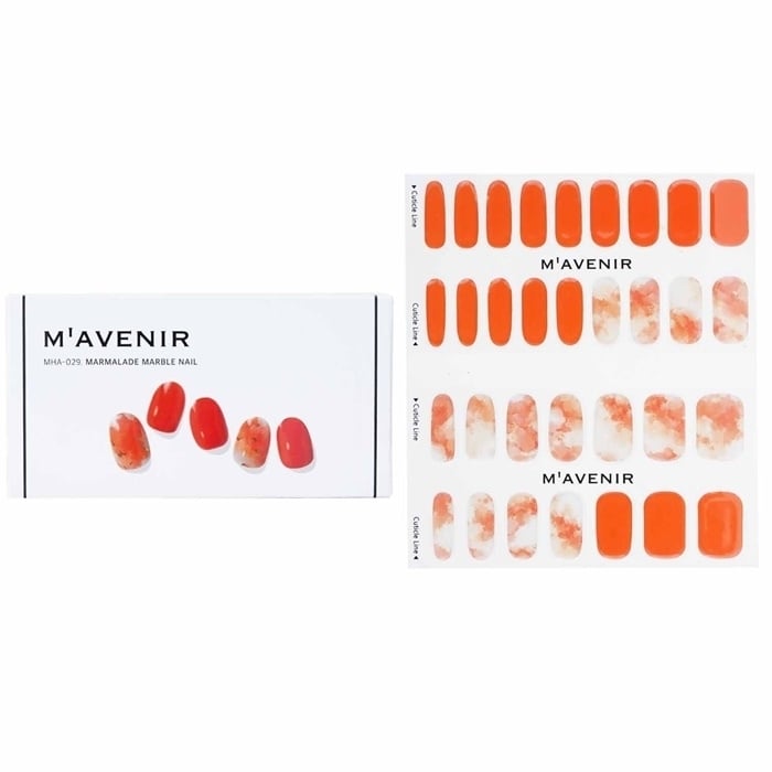 Mavenir Nail Sticker (Orange) - Marmalade Marble Nail 32pcs Image 1