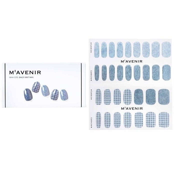 Mavenir Nail Sticker (Blue) - Daily Knit Nail 32pcs Image 1