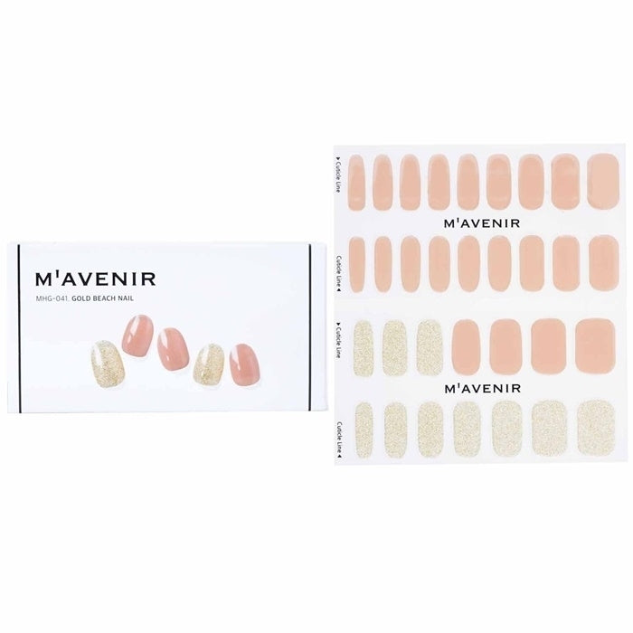 Mavenir Nail Sticker (Pink) - Gold Beach Nail 32pcs Image 1