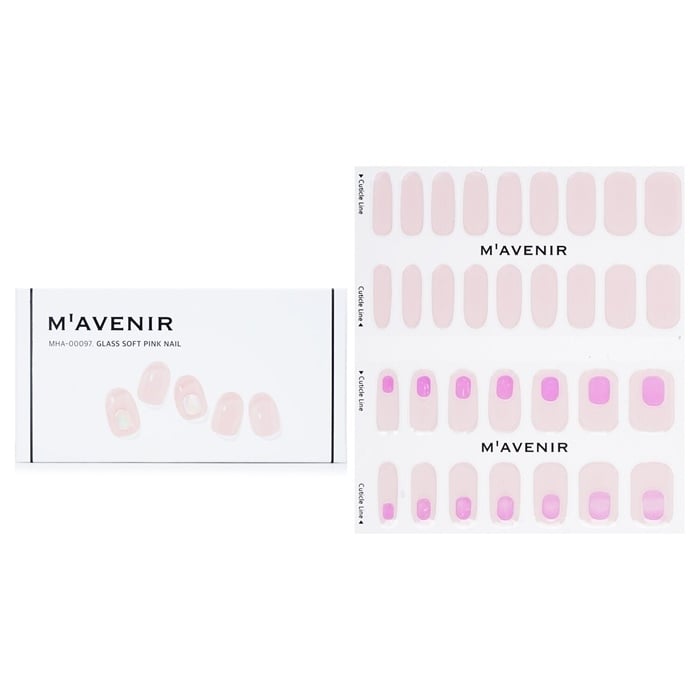 Mavenir Nail Sticker (Pink) - Glass Soft Pink Nail 32pcs Image 1