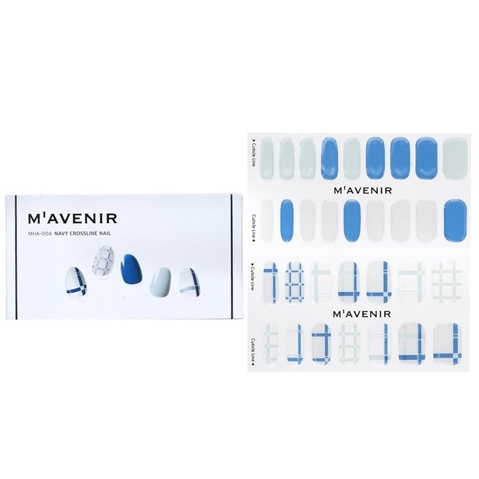 Mavenir Nail Sticker (Patterned) - Navy Crossline Nail 32pcs Image 1