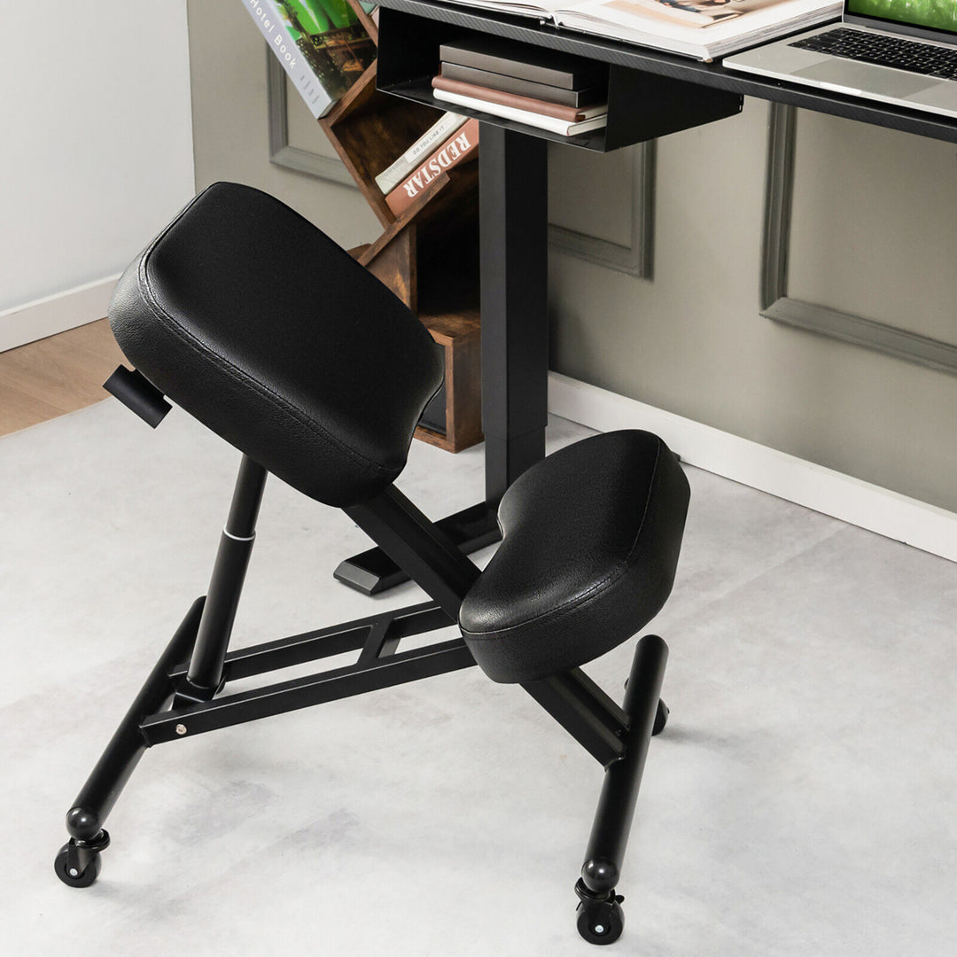 Mobile Ergonomic Kneeling Chair Adjustable Stool Memory Foam Angled Seat Image 3