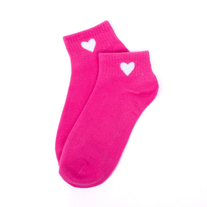 Womens Low Cut Socks Six Pairs Heart Embroidered Design Mom Gift Assorted Red Pink White Design 6 Pre Pack Ribbed Socks Image 4