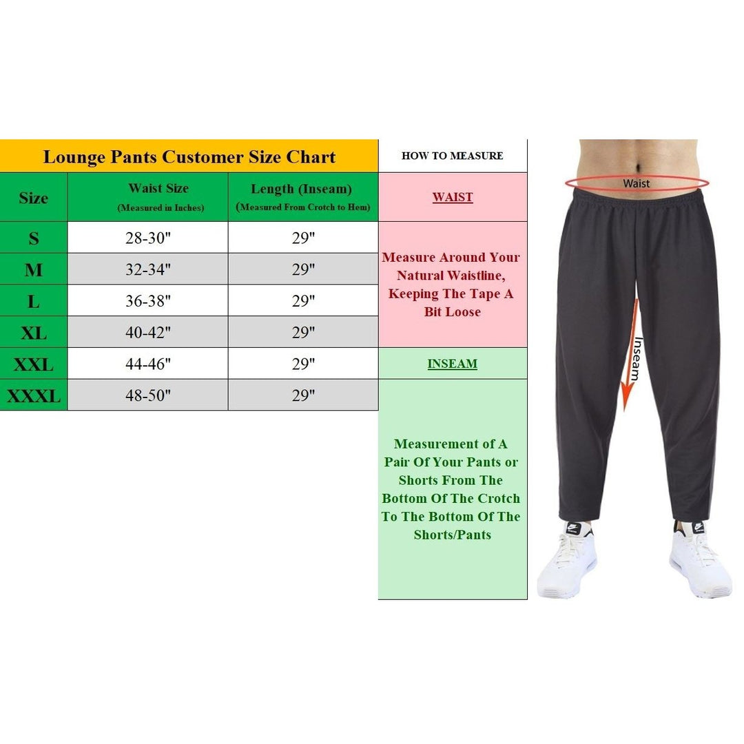 DARESAY Mens 3 Pack Long Lounge Pants 100% Cotton Soft Elastic Waist Casual Image 11