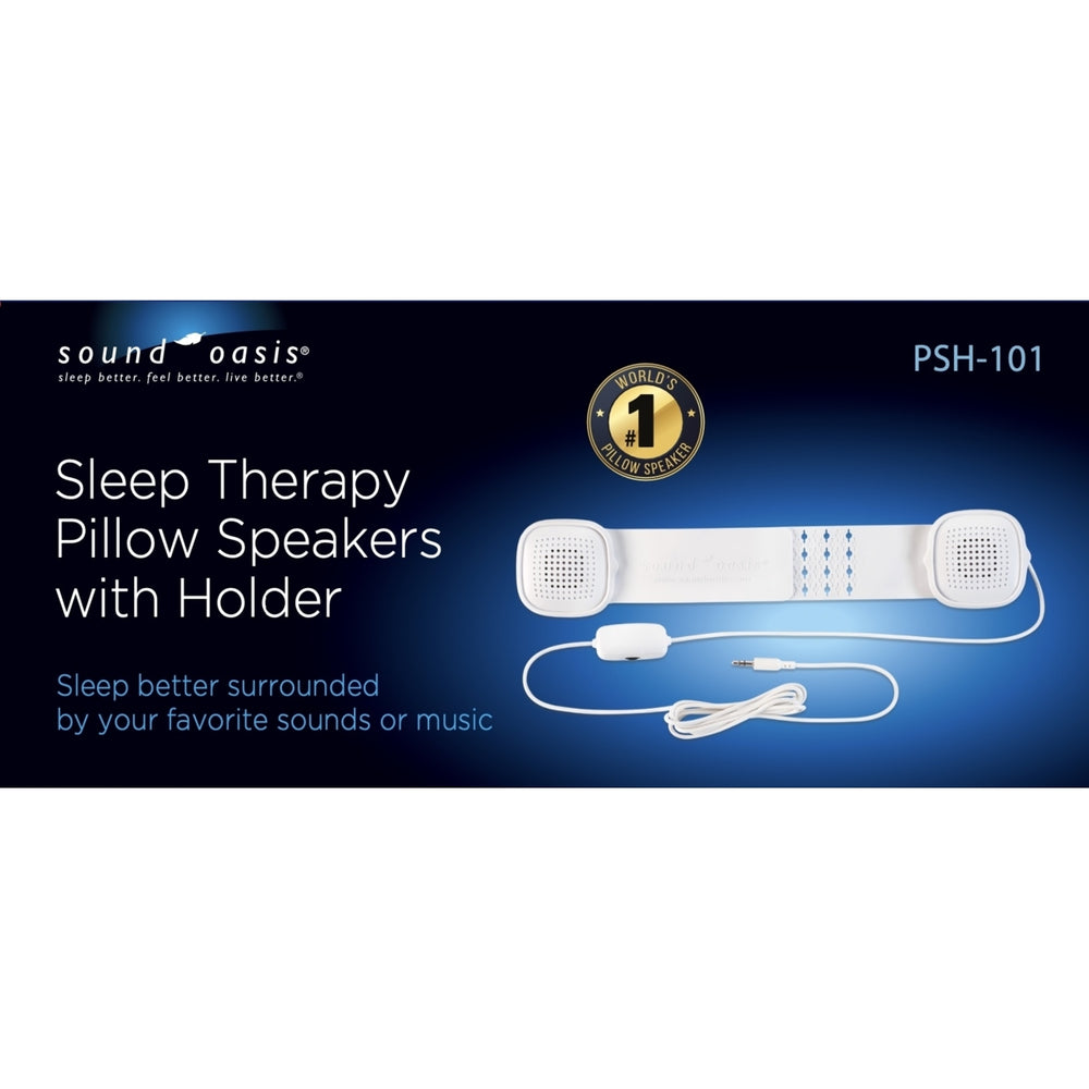 Sound Oasis Sleep Therapy Pillow Speakers with Holder PSH-101 White Image 2