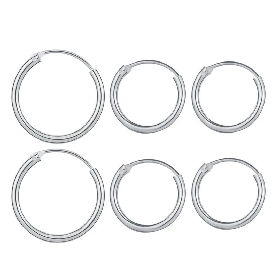 Endless Hoop Earrings (3 Pairs) Image 3