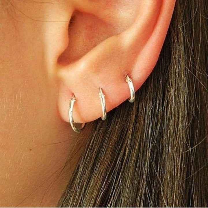 Endless Hoop Earrings (3 Pairs) Image 6