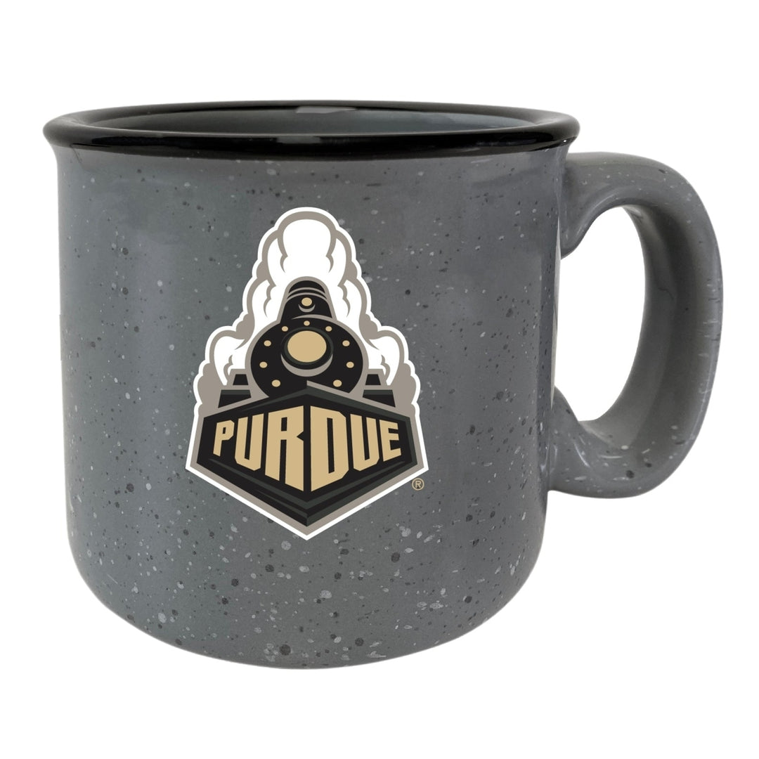 Purdue Boilermakers Speckled Ceramic Camper Coffee Mug - Grey Image 1