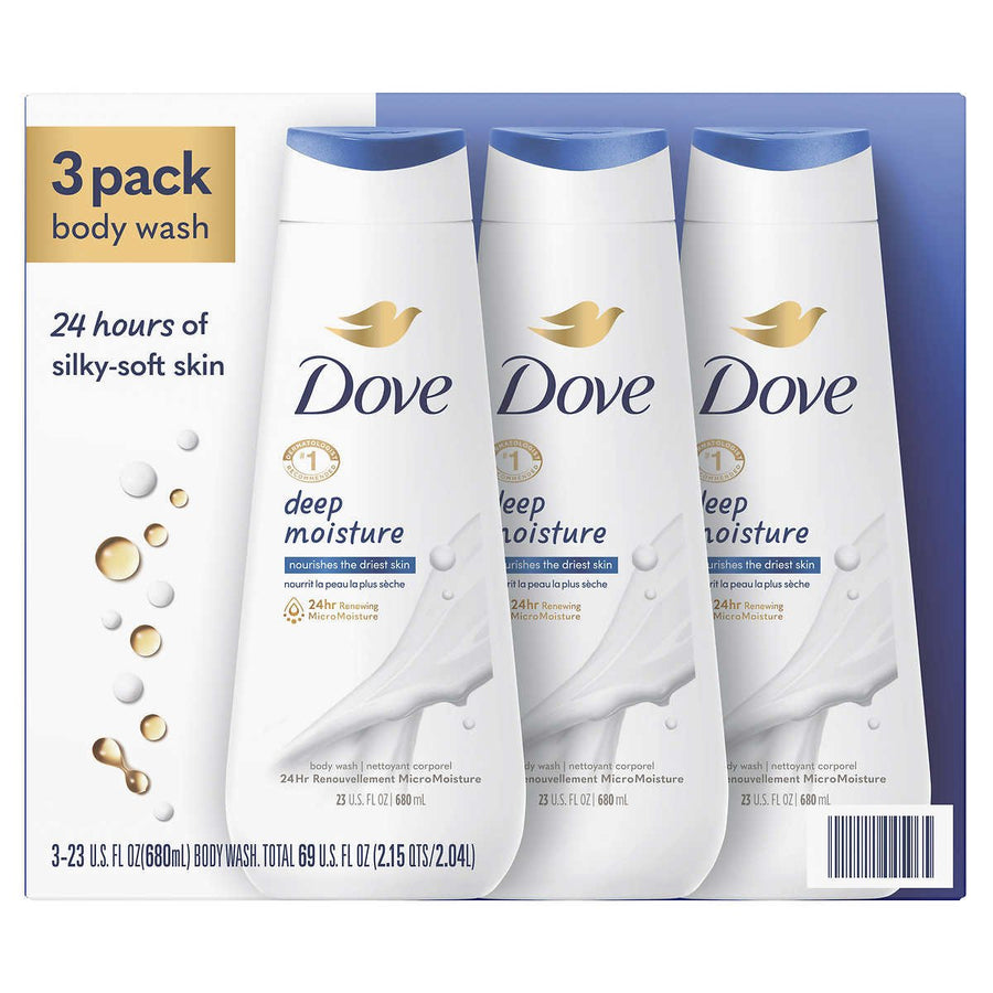 Dove Deep Moisture Body Wash 23 Fluid Ounce (Pack of 3) Image 1