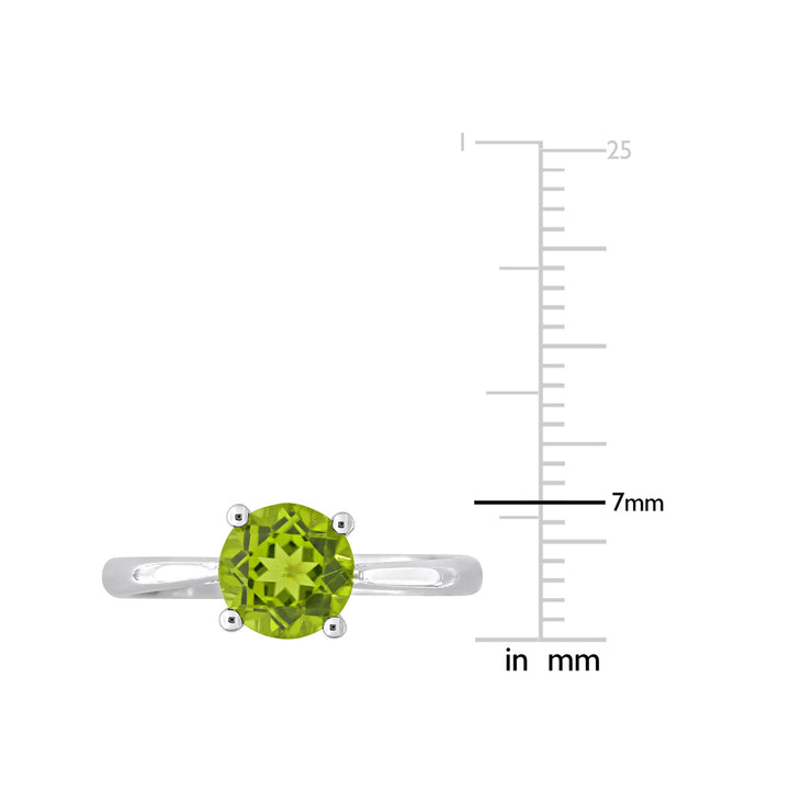 1.50 Carat (ctw) Peridot Solitaire Ring in Sterling Silver Image 3