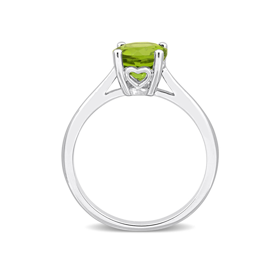 1.50 Carat (ctw) Peridot Solitaire Ring in Sterling Silver Image 4