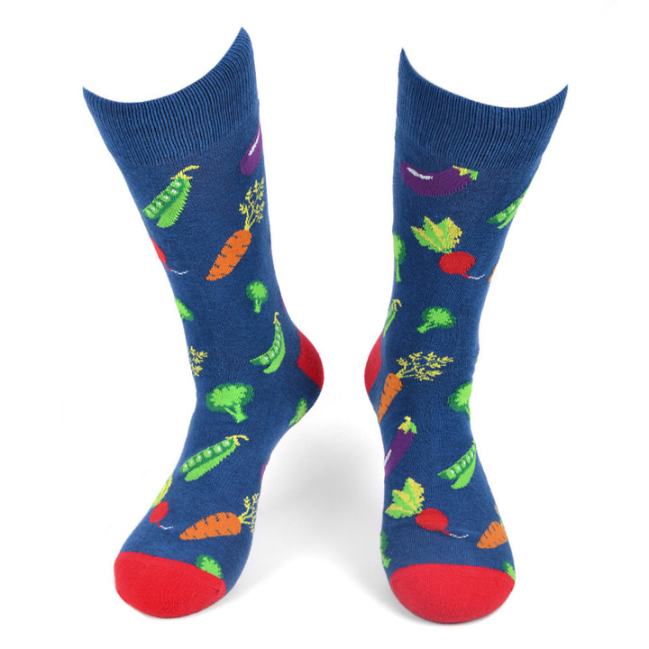 Mens Vegetables Socks Fun Novelty Socks Crazy Fun Lovely Food Crew Socks Groomsmen Wedding Socks Image 1