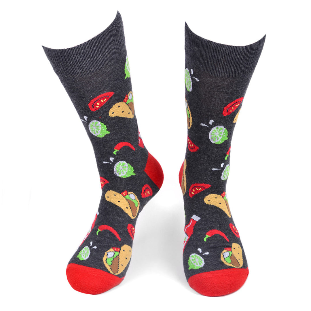 Taco Tuesday Socks Fun Novelty Socks Crazy Fun Mexican Food Crew Socks Groomsmen Wedding Socks Image 1