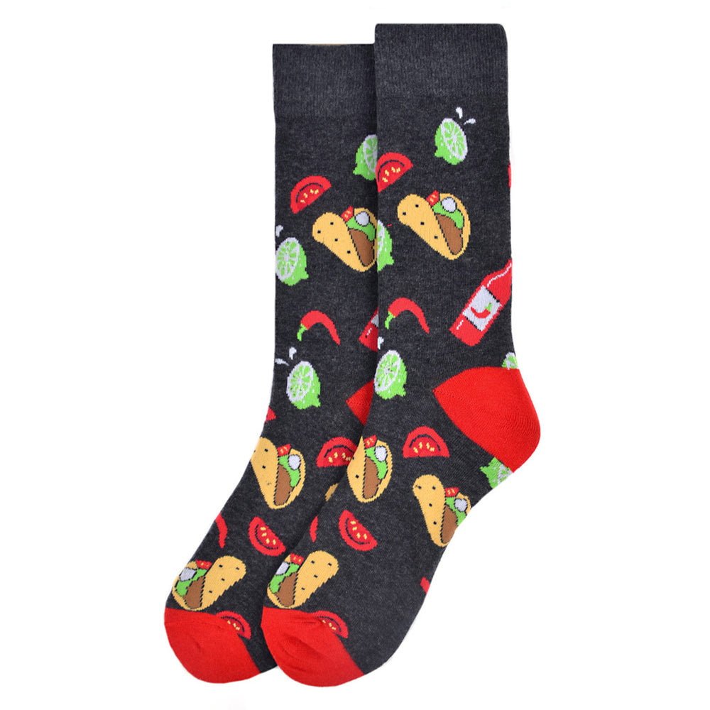 Taco Tuesday Socks Fun Novelty Socks Crazy Fun Mexican Food Crew Socks Groomsmen Wedding Socks Image 2