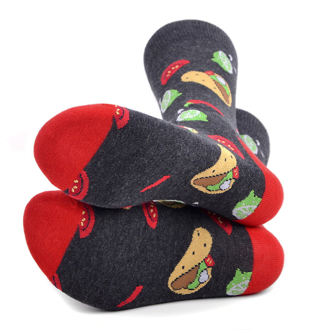 Taco Tuesday Socks Fun Novelty Socks Crazy Fun Mexican Food Crew Socks Groomsmen Wedding Socks Image 3