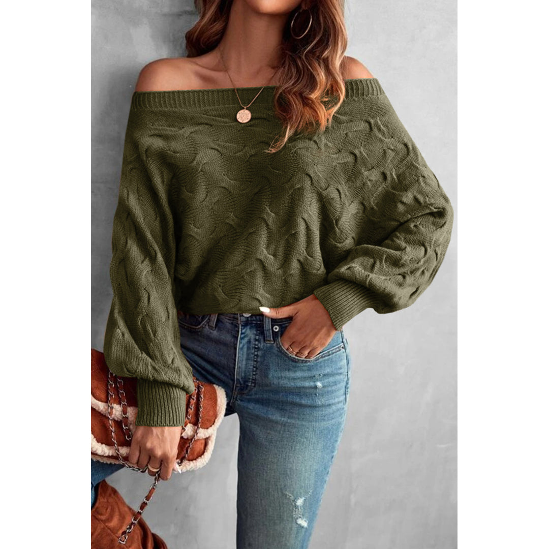 Womens Green Brown pullover Image 1