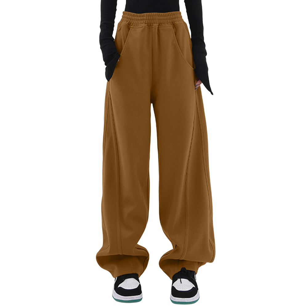 Womens Brown Loose sweater banana pants Image 2