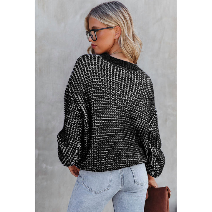 Women's Black tabitha-knit-pullover-sweater Image 3