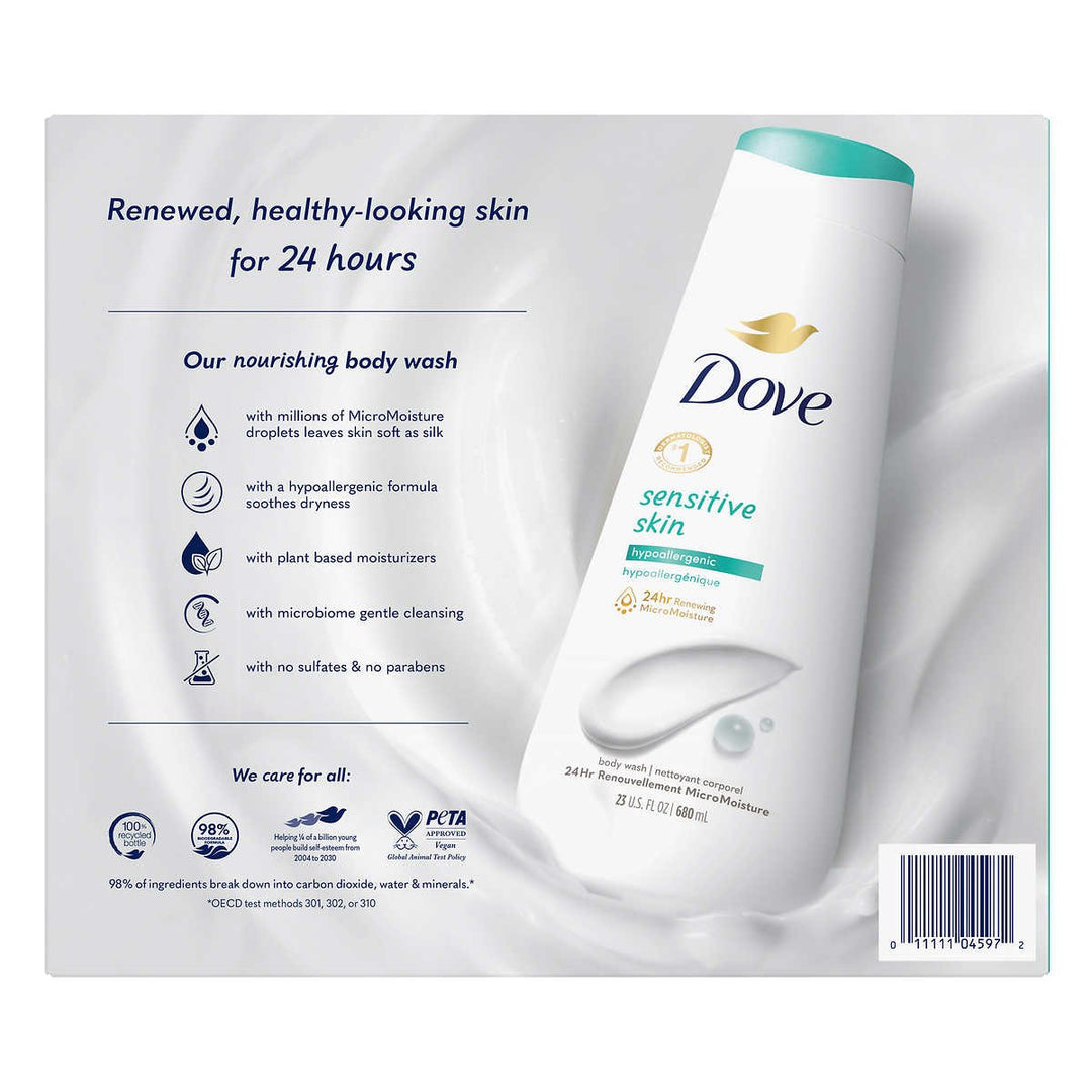 Dove Sensitive Skin Body Wash 23 Fluid Ounce (Pack of 3) Image 2