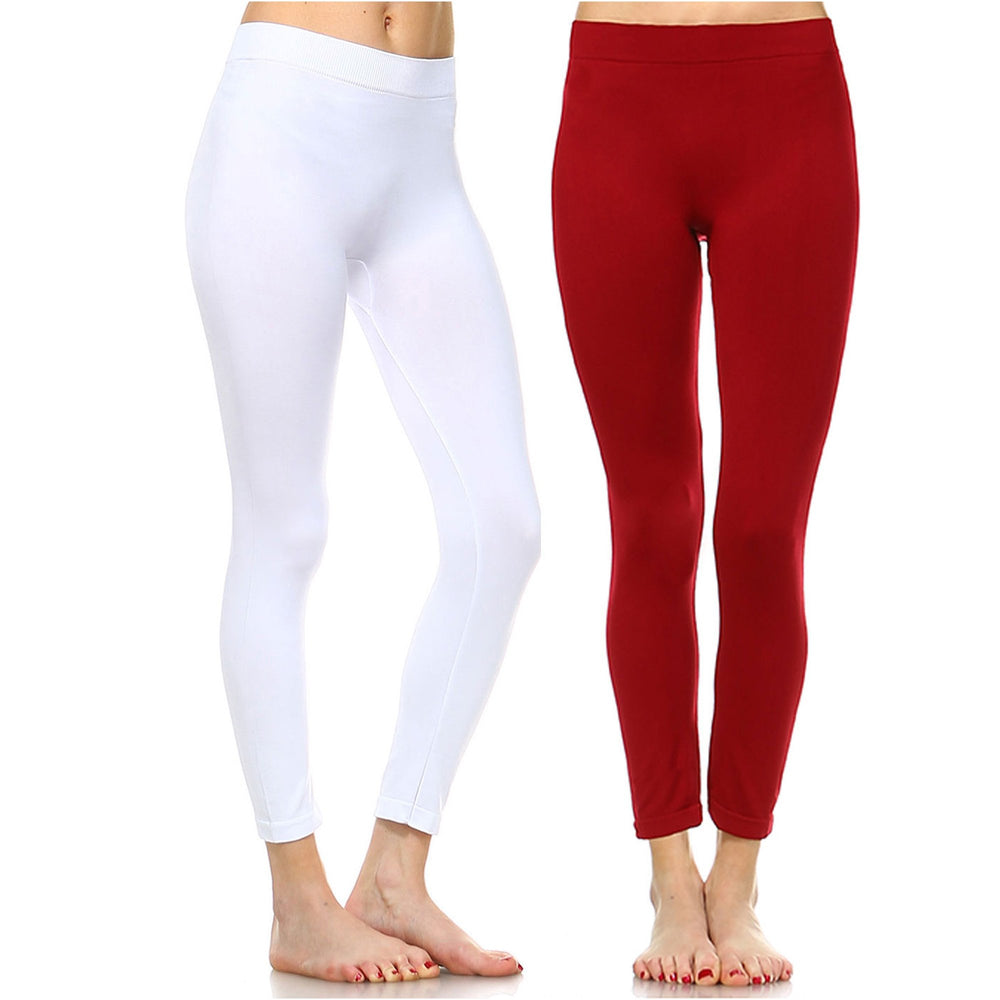 White Mark Womens Pack of 2 Leggings Image 2