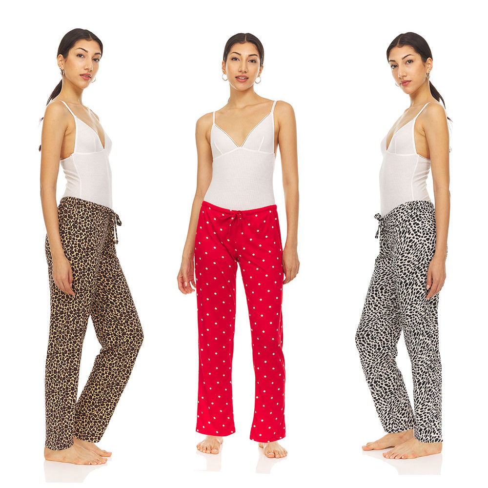 DARESAY Womens Printed Lounge Pants Soft Stretchy Wide-Leg Pajama Pants Image 2