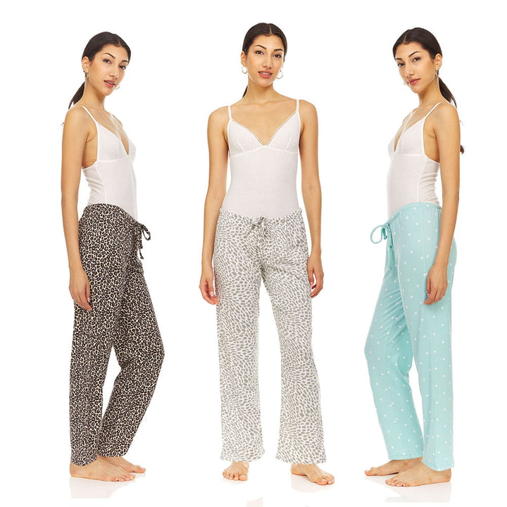 DARESAY Womens Printed Lounge Pants Soft Stretchy Wide-Leg Pajama Pants Image 4