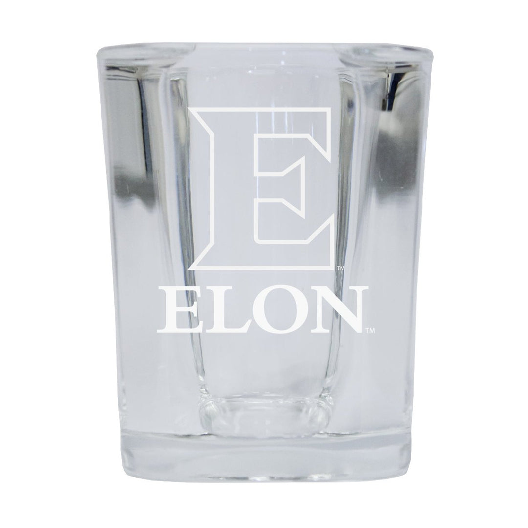 Elon University NCAA Collectors Edition 2oz Square Shot Glass - Laser Etched Logo Image 1