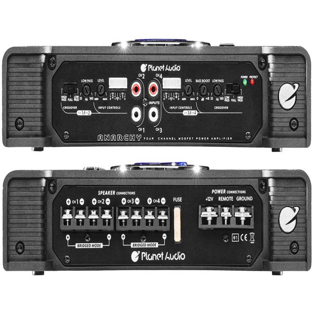 Planet Audio AC800.4 4 Channel Car Amplifier  800 Watts, Full Range, Class A/B, 2-4 Ohm Stable, Mosfet Power Supply, Image 2