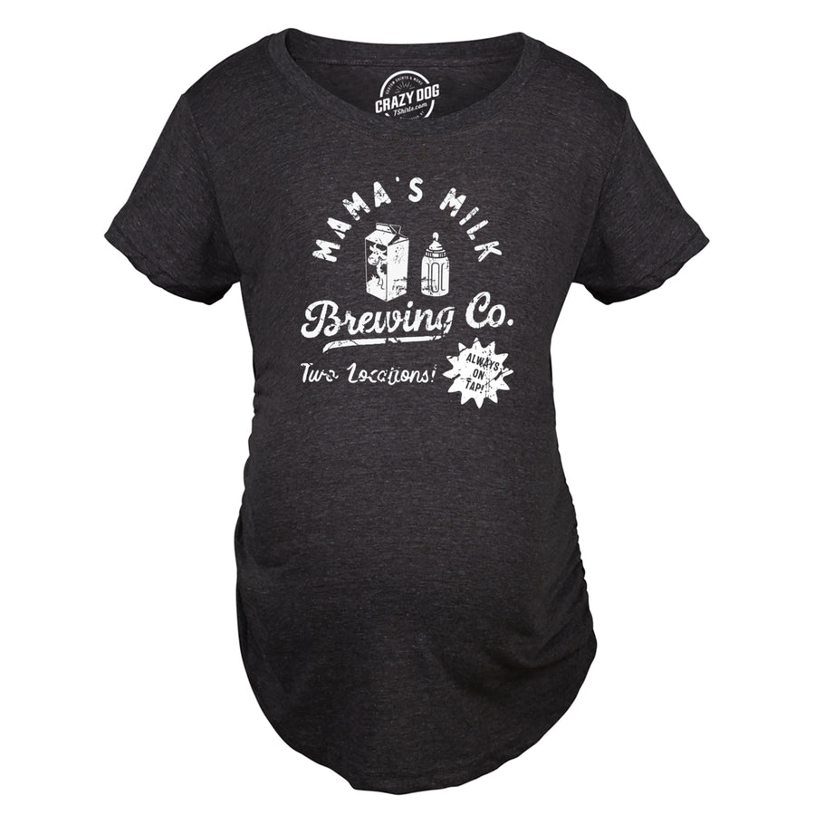 Maternity Mamas Milk Brewing Co Shirt Funny Breast Feeding Brewery Joke Pregnancy Tee For Ladies Image 1