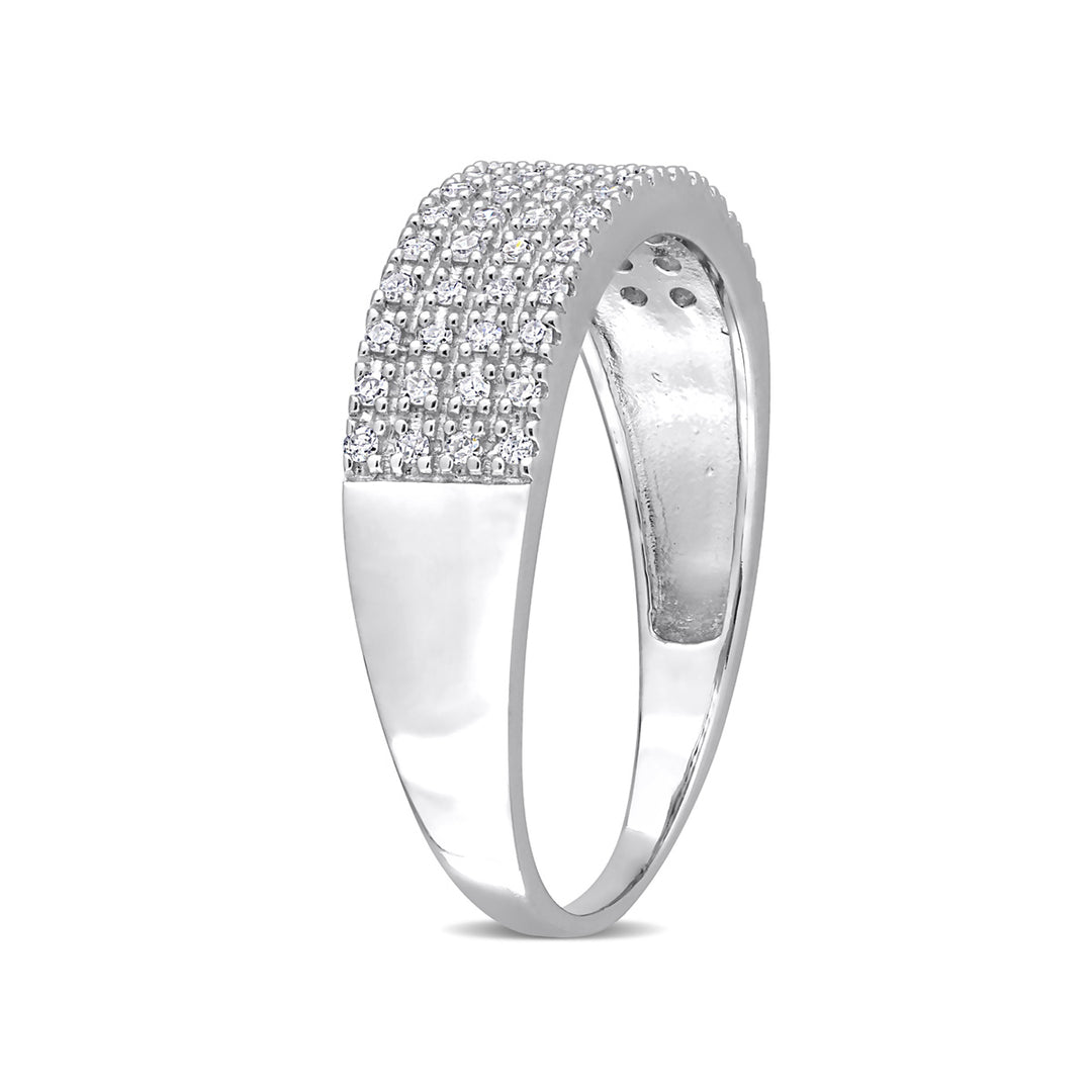 1/5 Carat (ctw) Diamond Pave Anniversary Band Ring in Sterling Silver Image 3