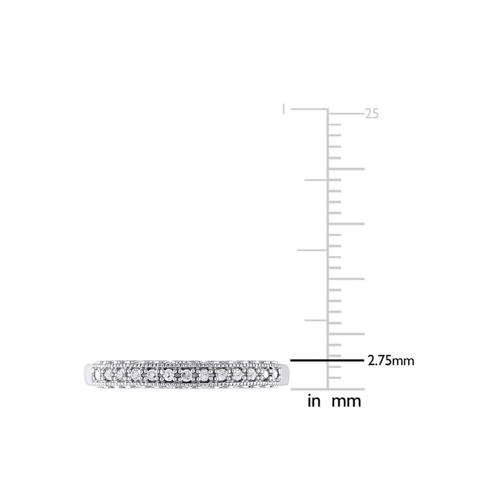 1/12 Carat (ctw) Diamond Anniversary Heart Band Ring in 10K White Gold Image 2