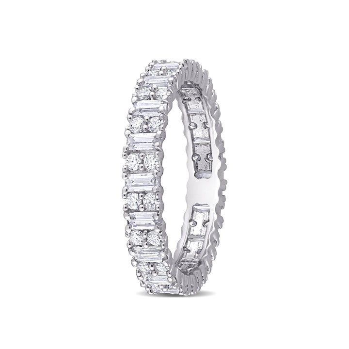 1.53 Carat (ctw) Lab-Created Moissanite Anniversary Eternity Ring Band in Sterling Silver Image 3