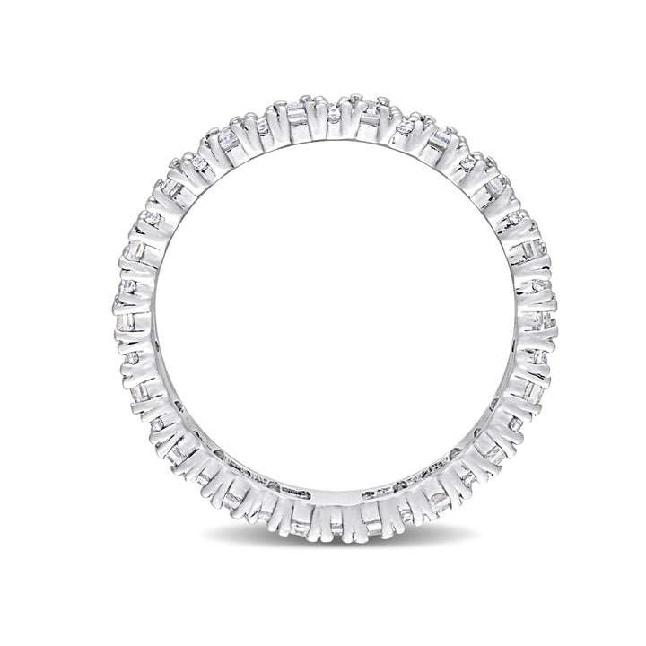 1.53 Carat (ctw) Lab-Created Moissanite Anniversary Eternity Ring Band in Sterling Silver Image 4