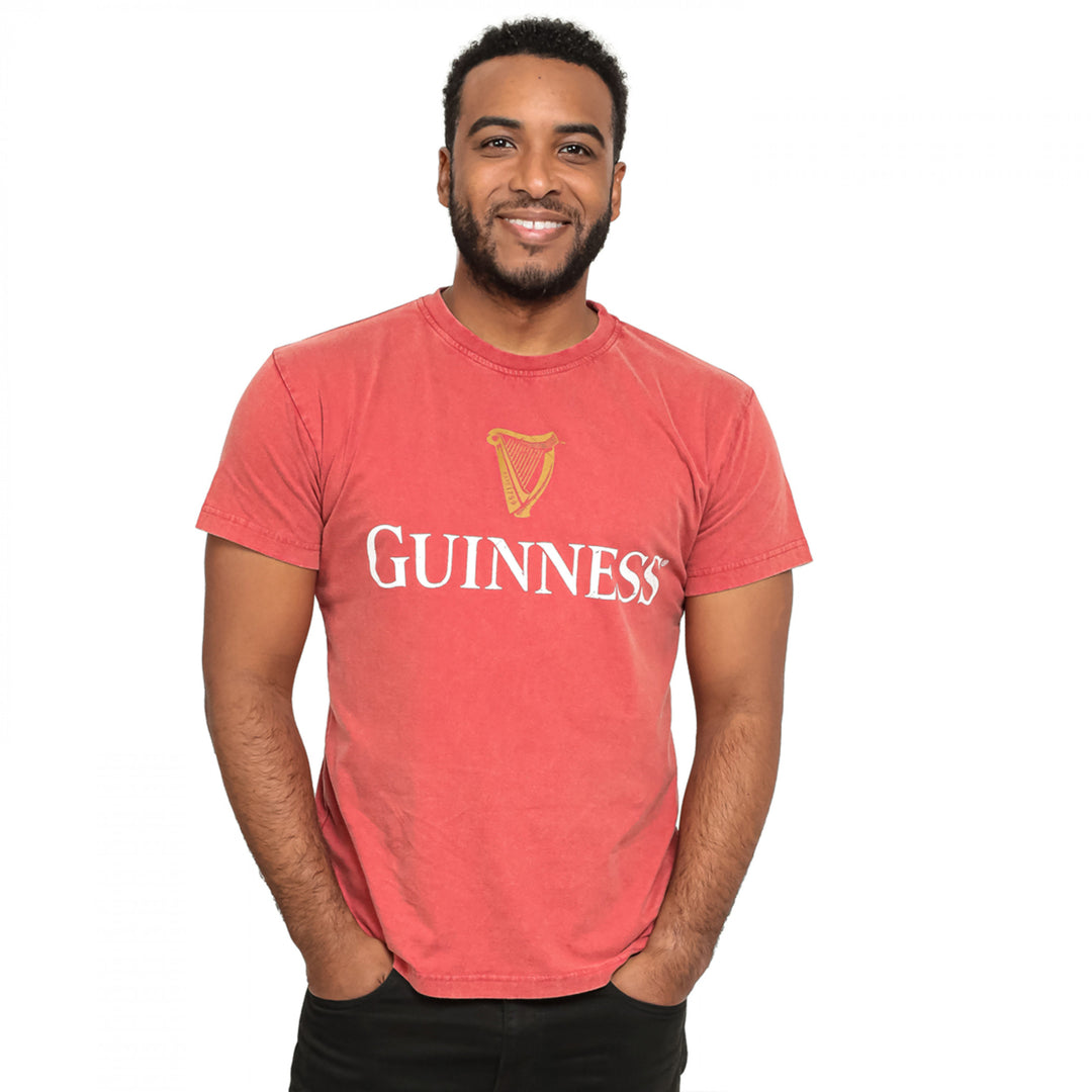 Guinness Beer Harp Logo Red Colorway T-Shirt Image 1