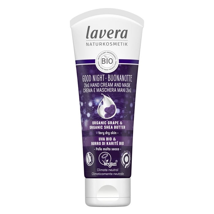 Lavera Good Night 2In1 Hand Cream and Mask Wirh Organic Grape and Organic Shea Butter - For Very Dry Skin 75ml/2.6oz Image 1