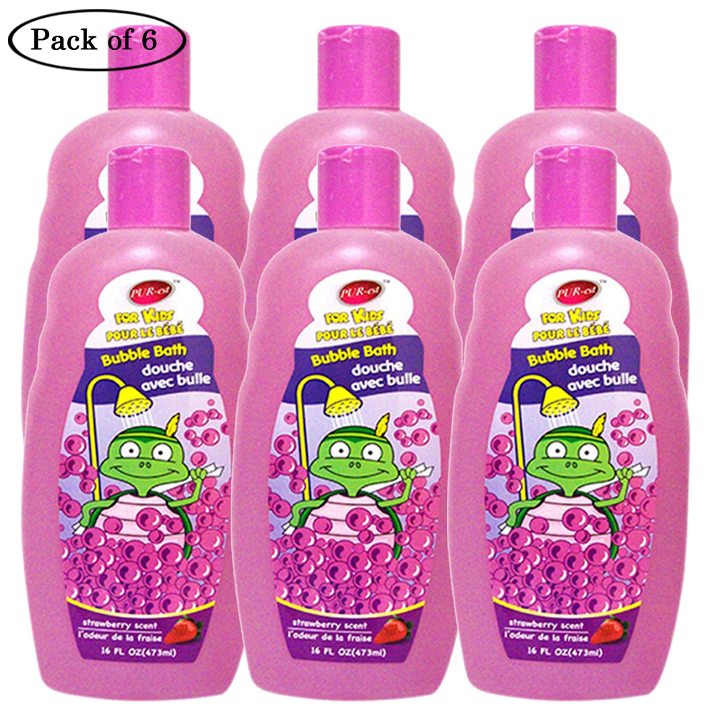 Kids Bubble Bath With Strawberry Scent(473ml) (Pack of 6) By Purest Image 1