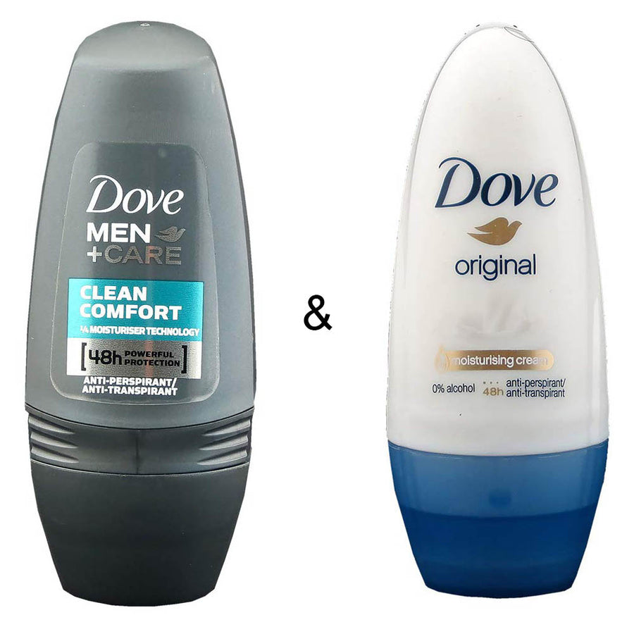 Roll-on Stick Clean Comfort 50ml by Dove and Roll-on Stick Original 50ml by Dove Image 1
