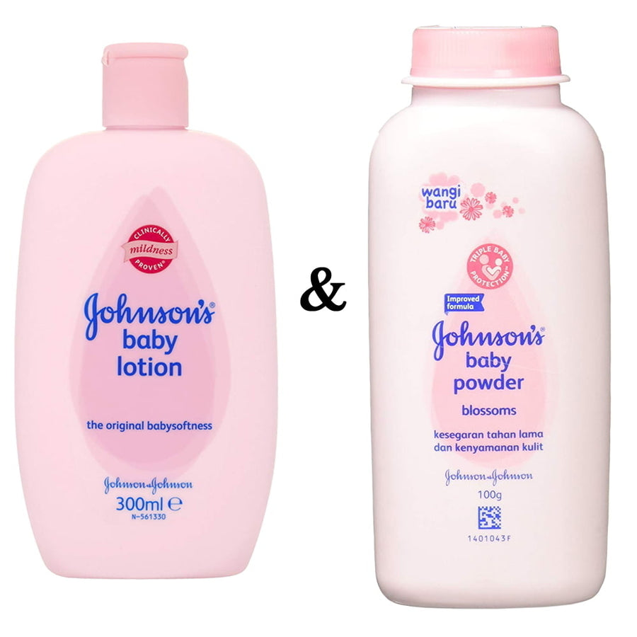 Johnsons Baby 300ml Baby Lotion and Johnsons Baby Powder Blossoms 3.3 Oz (100g) Image 1