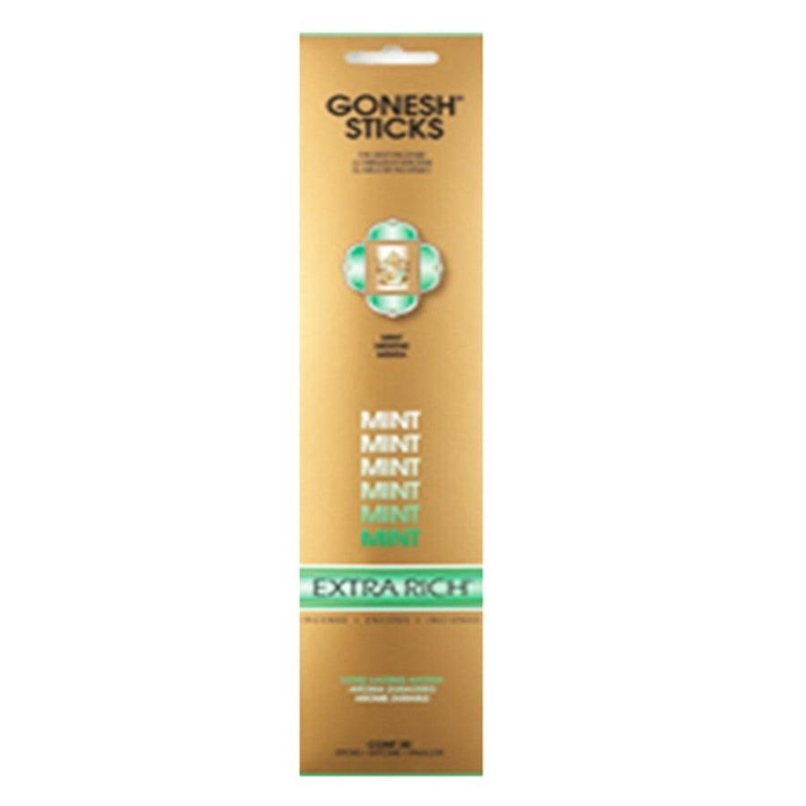 Gonesh Incense Extra Rich- Mint (20 Sticks In 1 Pack) (Pack of 3) Image 1