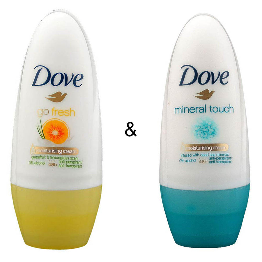 Roll-on Stick Go Fresh Grapefruit 50 ml by Dove and Roll-on Stick Mineral Touch 50ml by Dove Image 1