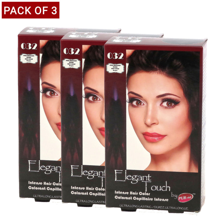 Purest Hair Color 0320.14Kg - Dark Mahogany Brown - Pack Of 3 Image 1