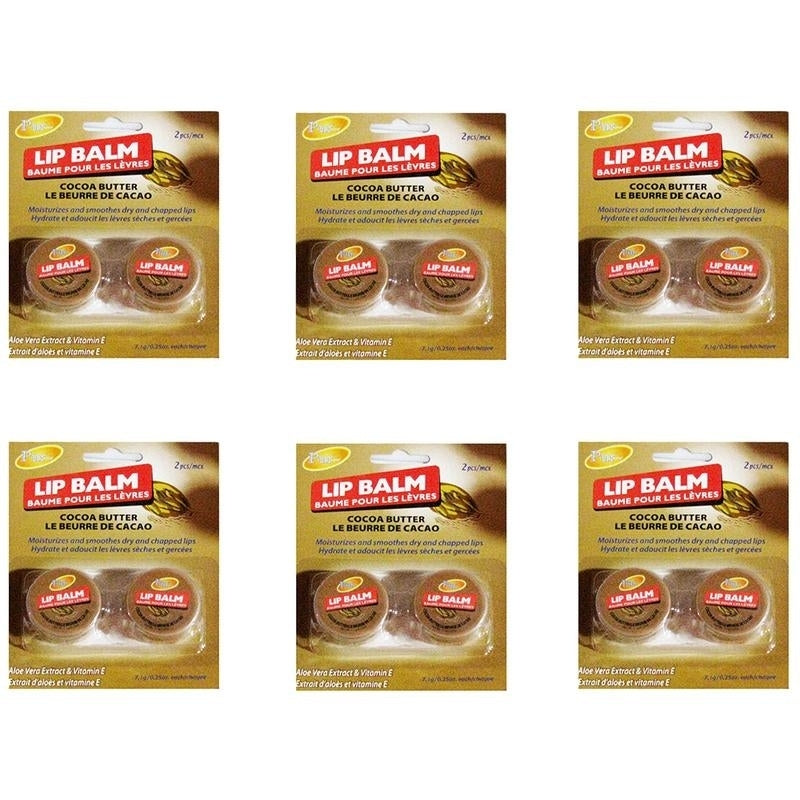 Lip Balm- Cocoa Butter (2 In 1 Pack) (Pack of 6) By Purest Image 1