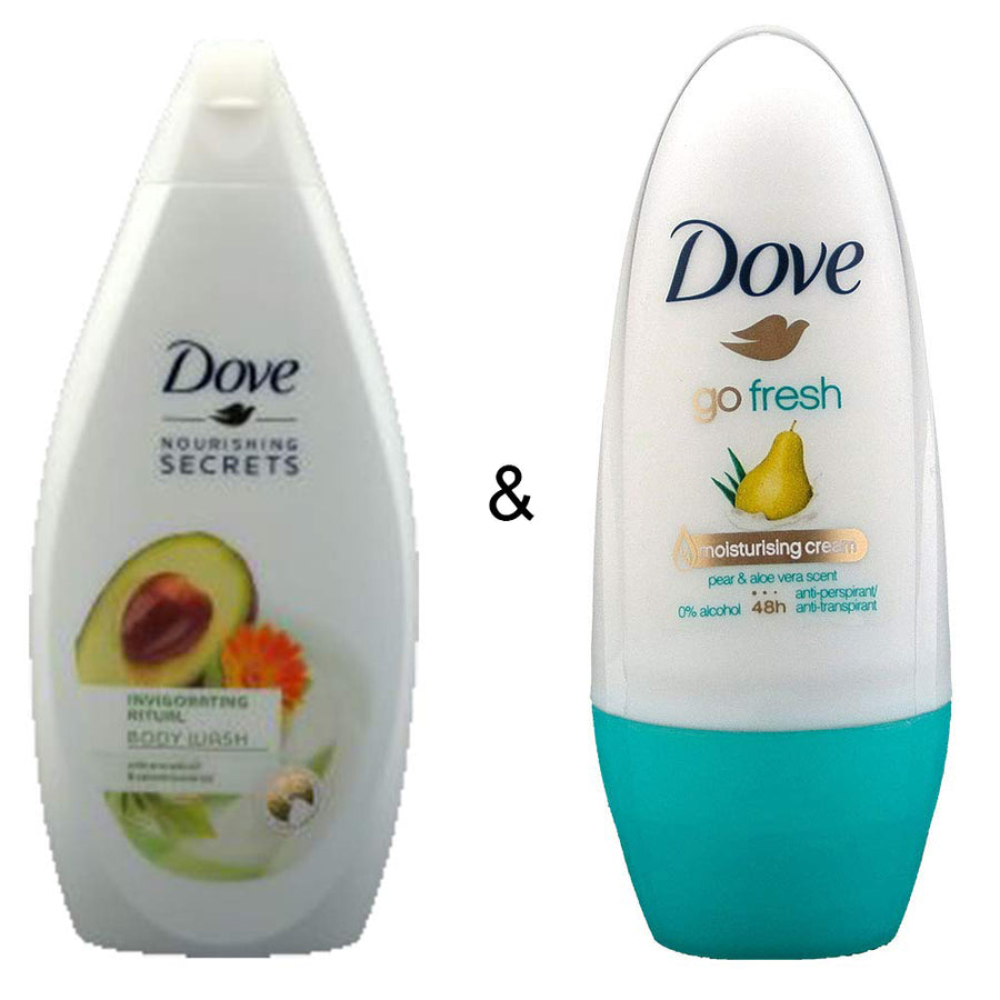 Body Wash Invigo Ritual 500 by Dove and Roll-on Stick Go Fresh Pear and Aloe 50 ml by Dove Image 1