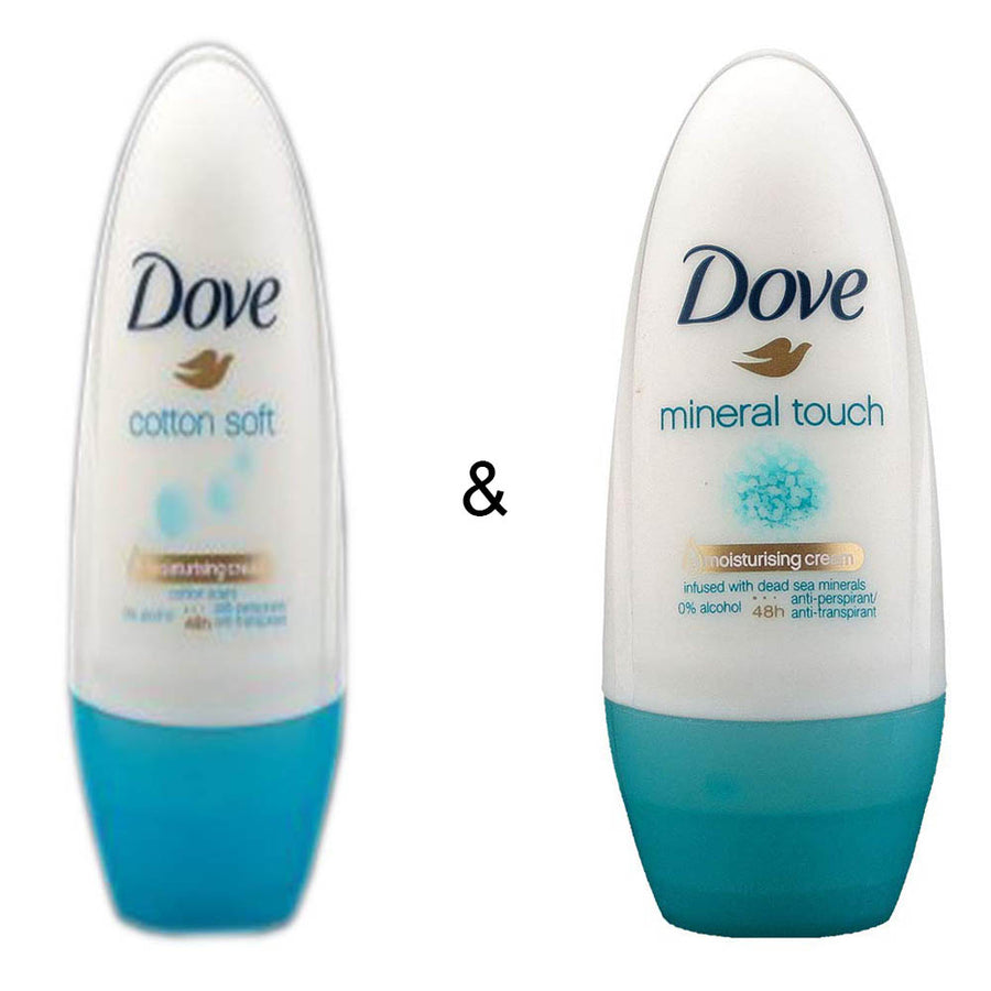 Roll-on Stick Cotton Soft 50ml by Dove and Roll-on Stick Mineral Touch 50ml by Dove Image 1