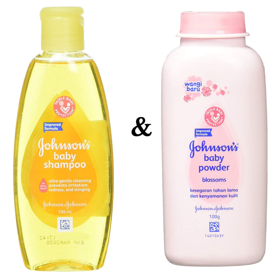JandJJohnson Baby Shampoo 100mlBy Johnson and Johnson and Johnsons Baby Powder Blossoms 3.3 Oz (100g) Image 1