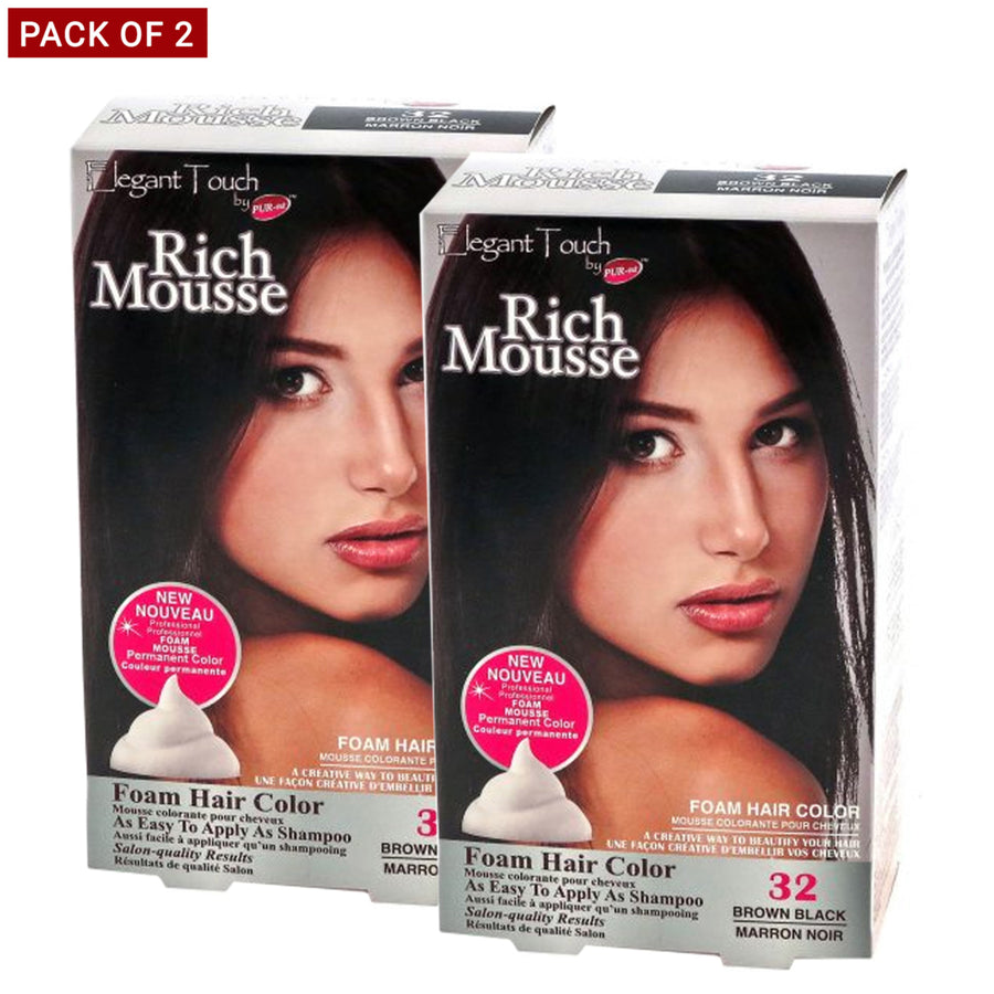 Purest Rich Mousse Foam Hair ColorBrown Black 320.18Kg - Pack Of 2 Image 1